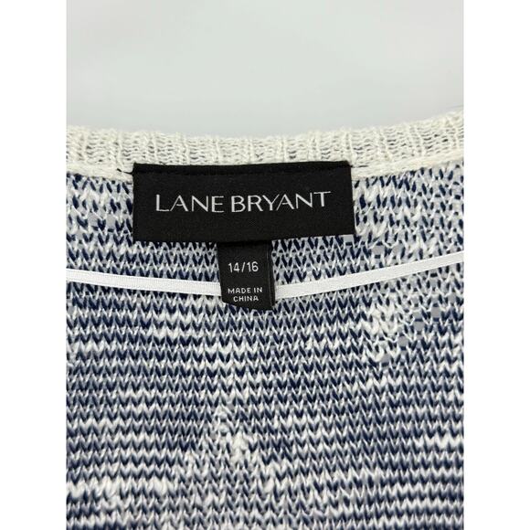 Lane Bryant Size 14-16 Star Spangled Flag Cardigan Open Front Lightweight - Picture 8 of 9